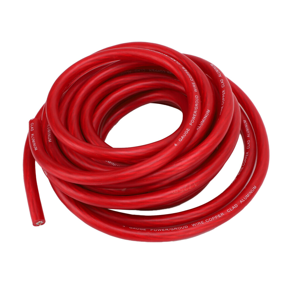 4 Gauge Wire Copper Clad Aluminum Cca Soft Touch 25Ft 4 Awg Power Ground Cable For Car Speaker Systems Rv Trailer Red 6941313516144