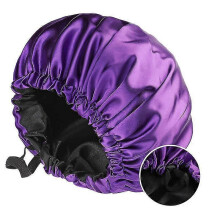 (purple) 2pcs Satin Bonnet Silk Bonnet Hair Bonnet For Sleeping Satin Bonnet For Hair Bonnets For Women Silk Bonnet