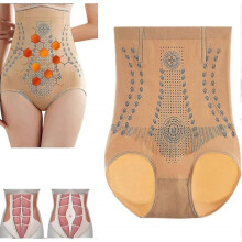 (L, Khaki) Ions Tech Unique Fibre Restoration Shaper, Graphene Honeycomb Vaginal Tighteningbody Shaping Briefs,fat Burning Tummy
