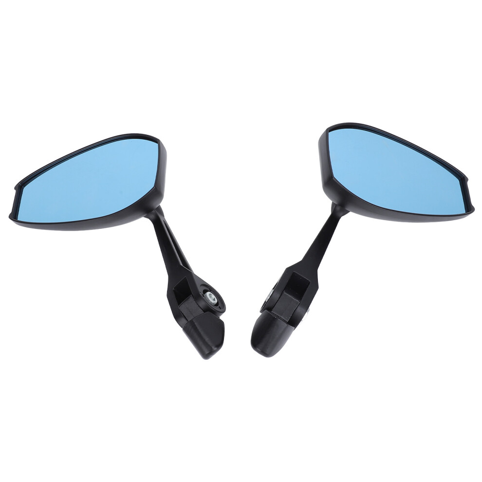 Motorcycle Bar End Mirrors Aluminium Alloy Lenses 360 Degree Adjustable Anti Glare Rearview Mirror For M10 M8 Motorcycles Blue 4691313519608