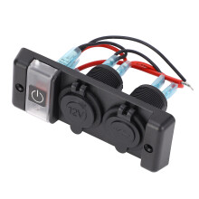 3-in-1 Power-Combo-Schalterpanel Rot, 16A, 12V, USB