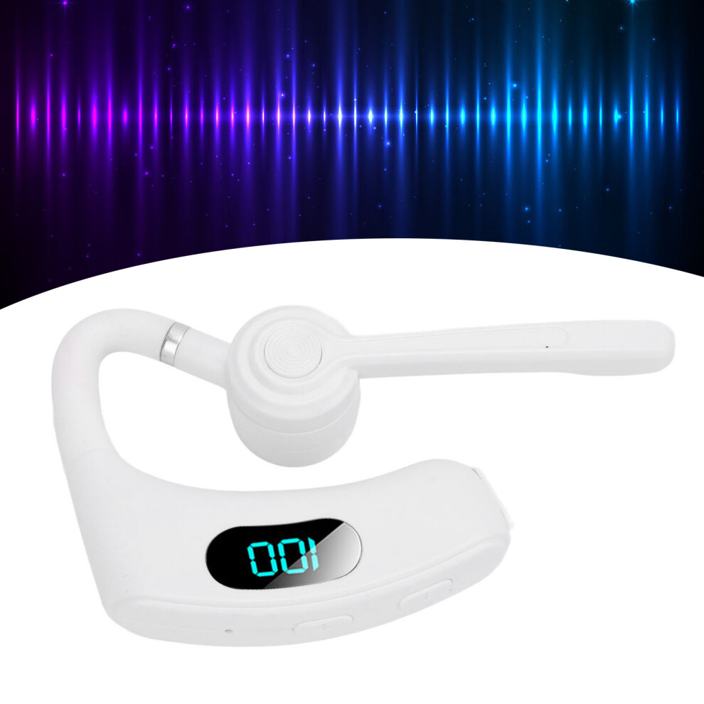 Wireless Bluetooth Earpiece With Microphone Noise Reduction 300Mah Battery For Business Driving White 7891313522852