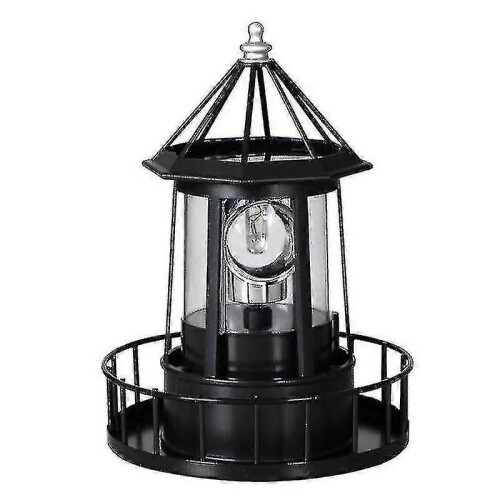 Led Solar Powered Lighthouse, 360 Degree Rotating Courtyard Lights