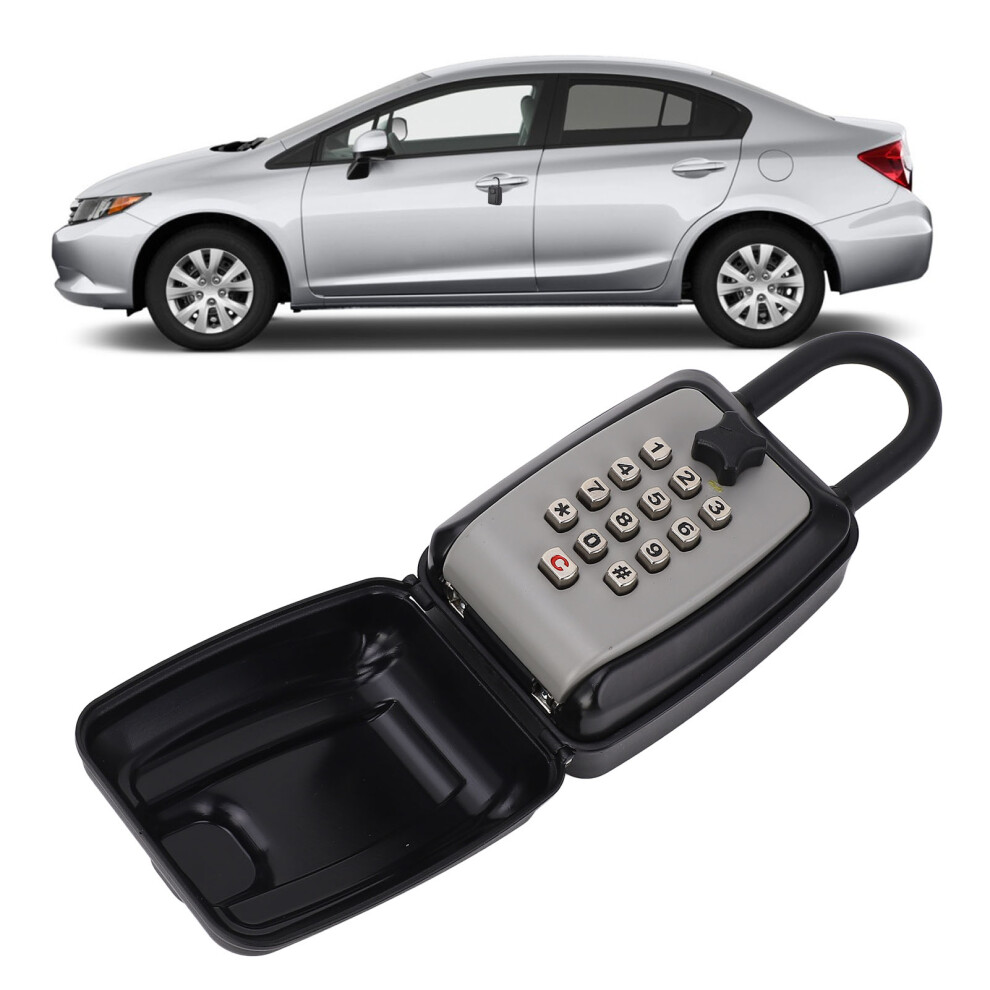 Car Key Lock Box High Strength Weatherproof Outdoor Portable Key Combination Lockbox For Car Rentals Gray 7891313523088