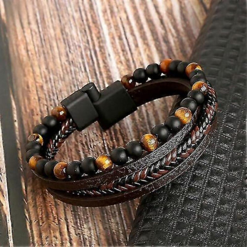 (21cm,Brown)2pcs Volcanicx Wellness & Relief Bracelet 2