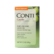 Conti Castile saponetta per pelli sensibili all'olio di oliva biologico puro 3,7 once (confezione conveniente da 2)