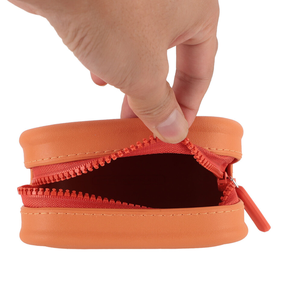 Orange Small Cosmetic Bag Waterproof Eva Portable Stylish Makeup Zipper Case For Home Travel