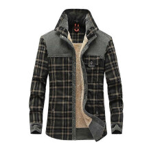 (M,Dark Army Green)Men Wanderer Jacket, Overland Flannel Jacket, Long Sleeves Warm Fleece Shirts Tops Warm Business Casual Shirt for Man