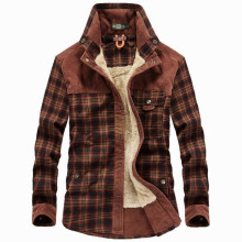 (XXXL,Red Coffee)Men Wanderer Jacket, Overland Flannel Jacket, Long Sleeves Warm Fleece Shirts Tops Warm Business Casual Shirt for Man
