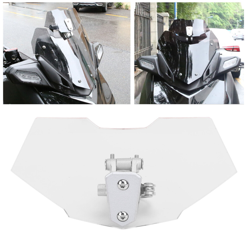 Motorcycle Windshield Acrylic Heightened Adjustable Clip On Wind Deflector Windscreen Extension For Motorbike Transparent 6911313530280