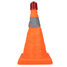2er Pack 30 cm zusammenklappbare Verkehrskegel mit reflected Streifen & Lichtern in Orange