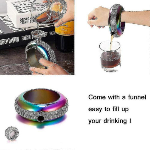 (diamond-encrustedcolorful)Bracelet Flask Bangle Flasks Creative Stainless Steel And Hip Flask 2
