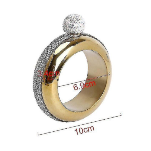 (DiamondGold)Bracelet Flask Bangle Flasks Creative Stainless Steel And Hip Flask 1