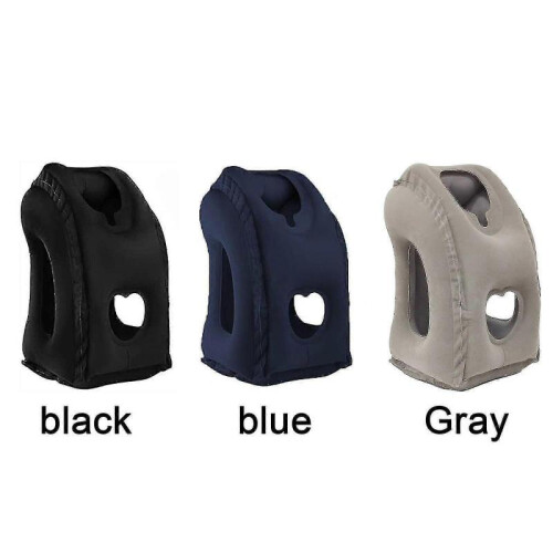(blue)Inflatable Airplane Neck Pillow For Sleeping To Avoid Neck And Shoulder Pain 2