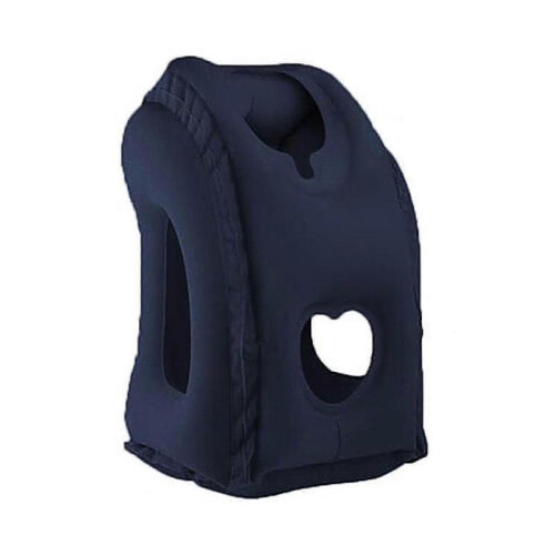 (blue)Inflatable Airplane Neck Pillow For Sleeping To Avoid Neck And Shoulder Pain