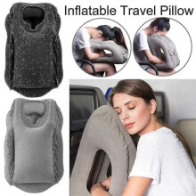 (black) Inflatable Airplane Neck Pillow For Sleeping To Avoid Neck And Shoulder Pain