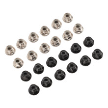 24 Stück M4 Flansch-Sicherungsmuttern Metall-Sechskant 1/10 RC Schwarz