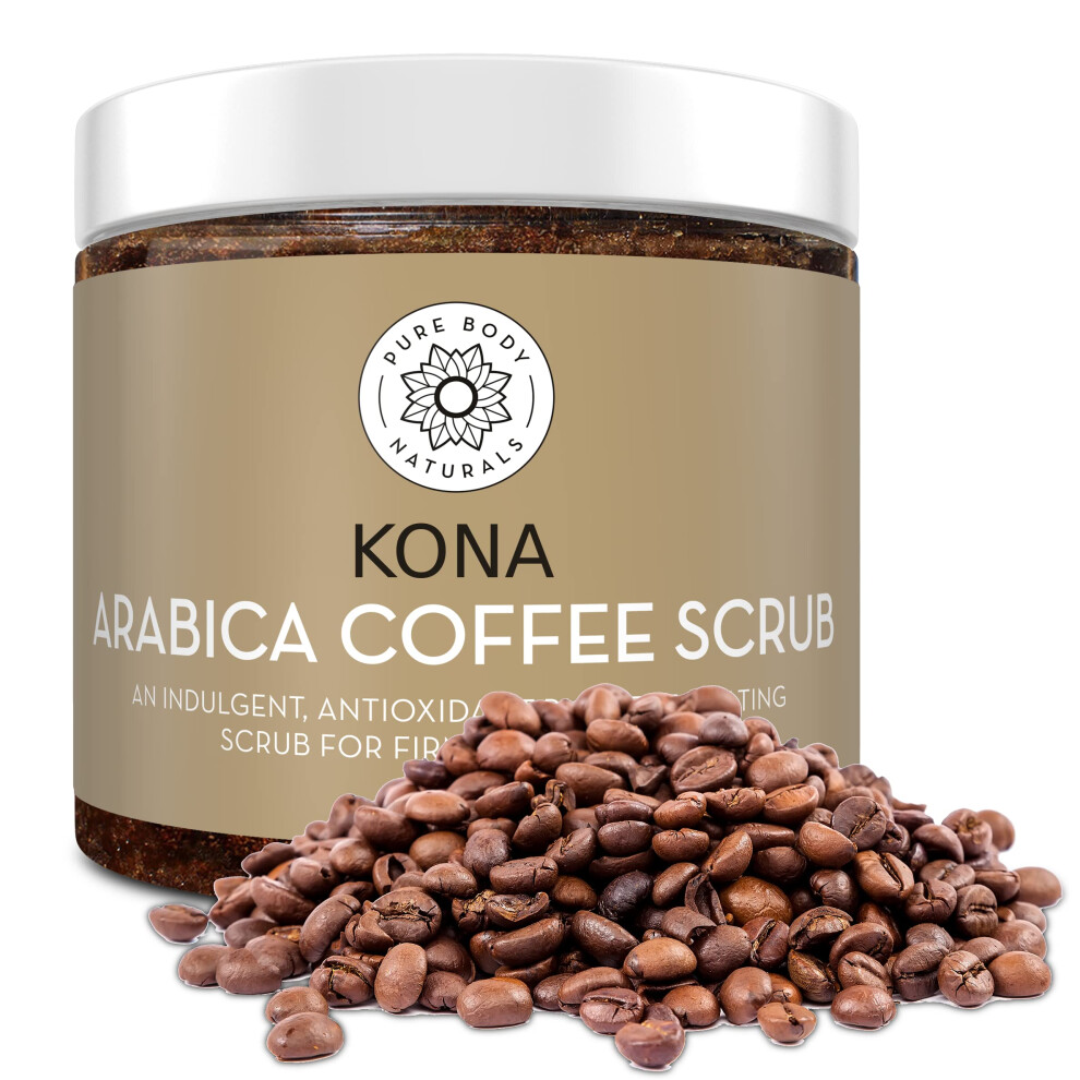 Pure Body Naturals Arabica Coffee Body Scrub Exfoliator - Loaded With Caffeine For Cellulite And Stretch Marks | Exfoliating Skin On Face Hand Foot