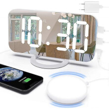 (White) Loud Alarm Clock With Bed Shaker For Heavy Sleeper,dual Vibrating Alarm Clock With Usb Charger For Hearing-impaired Deaf