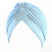 (Light Blue)Womens Solid Turban Hat Head Wrap Beanie Cap Headwear