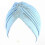 (Light Blue)Womens Solid Turban Hat Head Wrap Beanie Cap Headwear 1