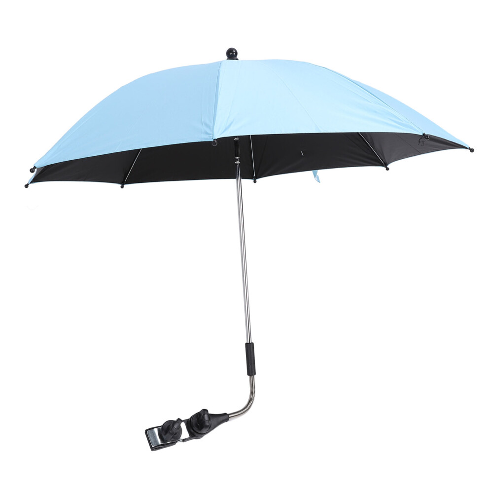 Baby Stroller Parasol Clip On Baby Stroller Sun Shade Sun Protection Umbrella With Adjustable Clamp For Outdoor 85Cm Large Version Blue