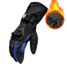 (2XL, Blue) Waterproof Windproof Gloves Winter Motorcycle Gloves Warm Cross-Country Gloves