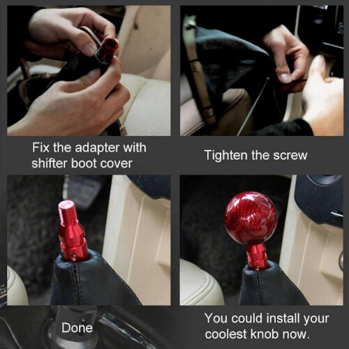 (Silver)Aluminum Gear Shift Knob Thread Adapter For Non Threaded Shifters 12x1.25mm Car Modified Accessories 2