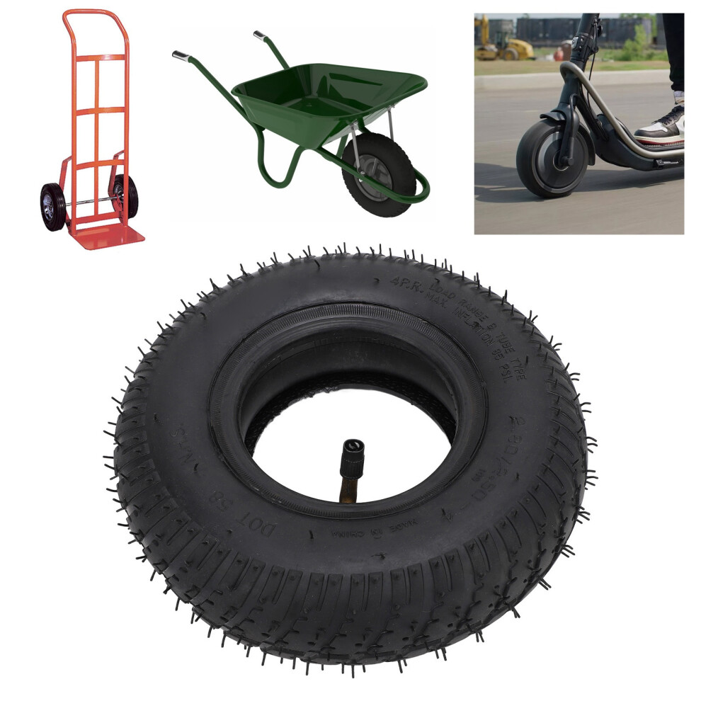2.80/2.50Â4 Tire And Tubes With Tr87 Bent Valve Stem Tires Inner Tube Set For Hand Truck Utility Cart Wheelbarrows Dollies Scooters 4641313535474