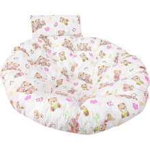 (Round Diameter 115CM,Beige Bear Cushion)Thicked Papasan Chair Cushion Comfortable Hanging Chair Cushion Hammocks Swing Pad for Indoor
