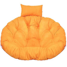 (Round Diameter 125CM, Yellow Cushion) Thicked Papasan Chair Cushion Comfortable Hanging Chair Cushion Hammocks Swing Pad for Indoor