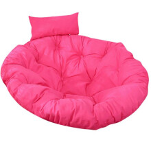 (Round Diameter 110CM, Rose Red Cushion) Thicked Papasan Chair Cushion Comfortable Hanging Chair Cushion Hammocks Swing Pad for Indoor