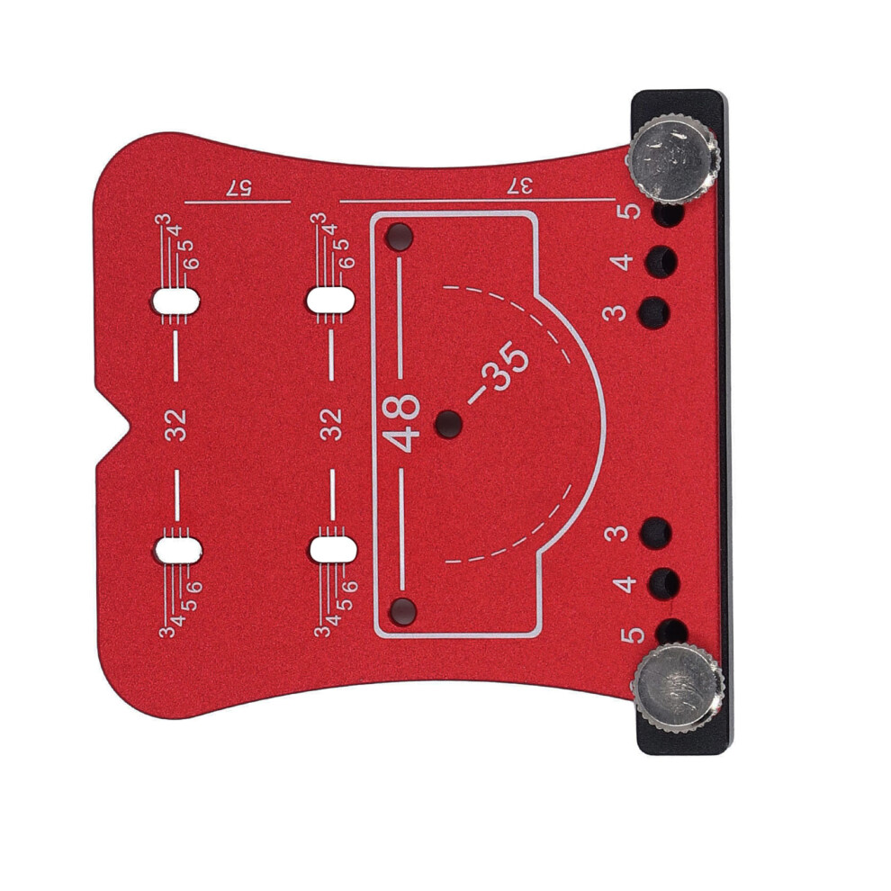 35Mm Hinge Hole Jig Aluminum Alloy Drilling Guide Template Woodworking Punching Locator For Cabinet Door Red 7671313539117