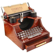 Music Box Vintage Typewriter Shape Melody Home Decoration Accessories Bedroom Ornament