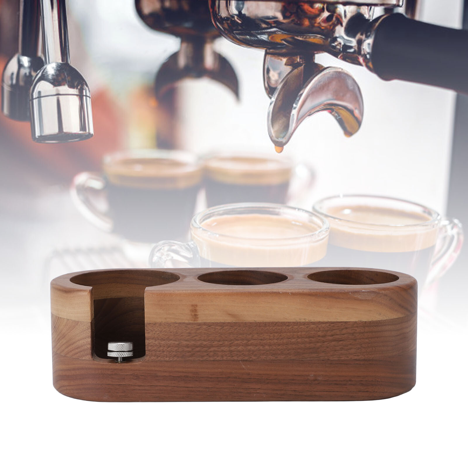 Espresso Tamper Houder, Houten Espresso Tamper Houder Station Natuurlijke Walnoot Espresso Tamp Mat Stand (voor 51mm-54mm Portafilter Espresso Tamper Houder, Houten Espresso Tamper Houder Station Natuurlijke Walnoot Espresso Tamp Mat Stand (voor 51mm-54mm Portafilter