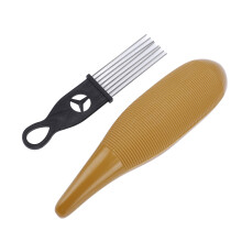 Guiro Instrument Stainless Steel and ABS Coffee Color Fish Shape Guiro Latin Percussion Instrument with Scraper