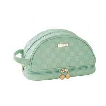 (Green)Toast-Shape Design Makeup Package ELastic Lightweight Travel Cosmetics Bag for Camping