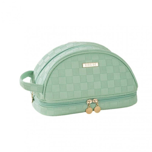 (Green)Toast-Shape Design Makeup Package ELastic Lightweight Travel Cosmetics Bag for Camping