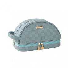 (Blue) Toast-Shape Design Makeup Package ELastic Lightweight Travel Cosmetics Bag for Camping
