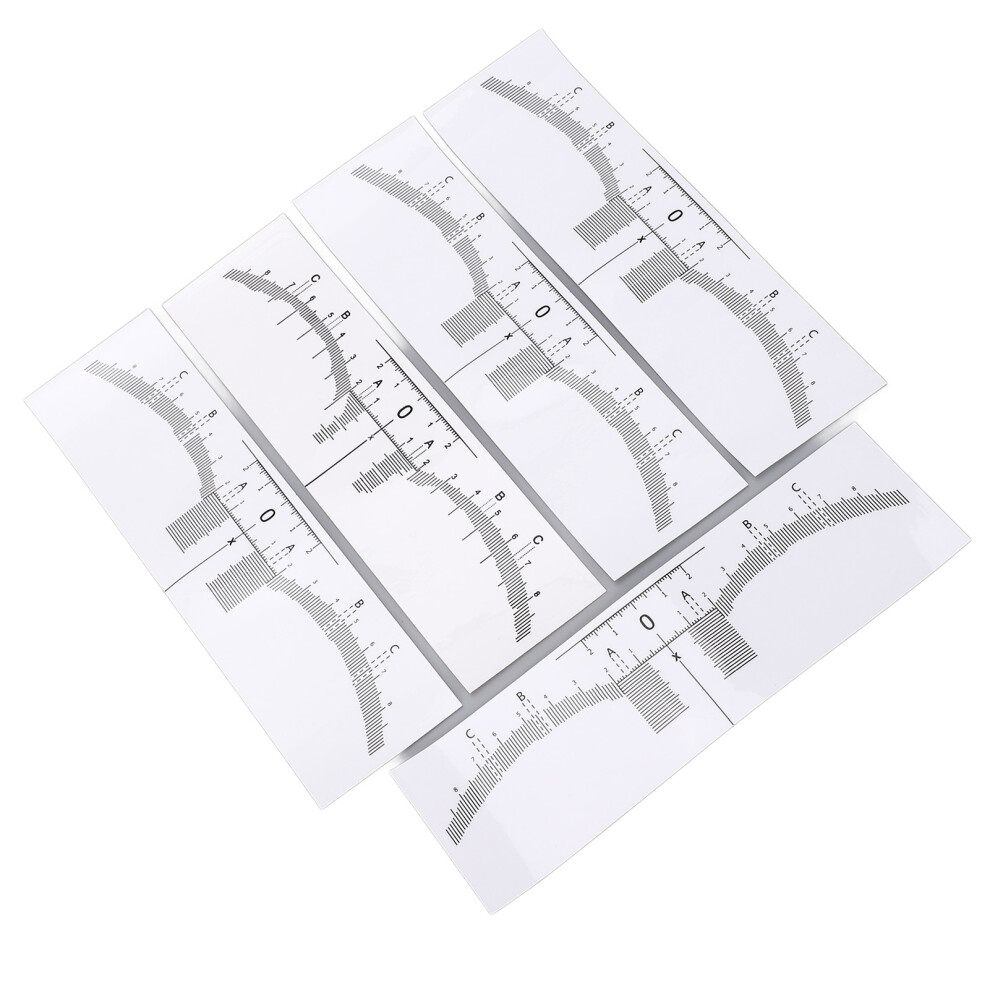 100 Pack Eyebrow Ruler Disposable Brow Stencils PVC Measuring Shaper Tool Adhesive Eyebrow Sticker for Brow Extensions Permanent Makeup
