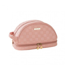 (Pink) Toast-Shape Design Makeup Package ELastic Lightweight Travel Cosmetics Bag for Camping