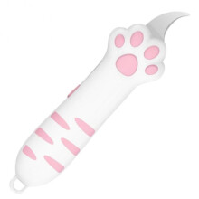 (Pink) Cute Box Cutter Cat Paw Shaped Mini Utility Knives Portable Retractable Letter Openers for Home/Office