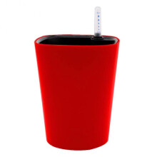 (Red) Water Self-absorbent Flowerpot Breathable Holes Flowerpot Ornament for Office Desk