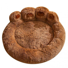 (XL,Cafe)Lovely Fluffy Round Dogs Cat Bed Anti Anxiety Cuddler Pet Nests for Medium Large Small Size Dog Cat