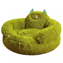 (XL, Green) Lovely Fluffy Round Dogs Cat Bed Anti Anxiety Cuddler Pet Nests for Medium Large Small Size Dog Cat