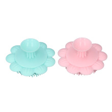 2pcs Baby Shampoo Brush with Suction Cup Handle Sunflower Shaped Body Head Massager Gentle Exfoliating Scalp Scrubber Green Pink