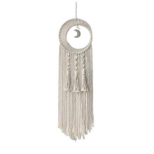 (Half Moon) Hand-woven Boho Tapestry Cotton Thread Weaving Hanging Ornament Home Decoration