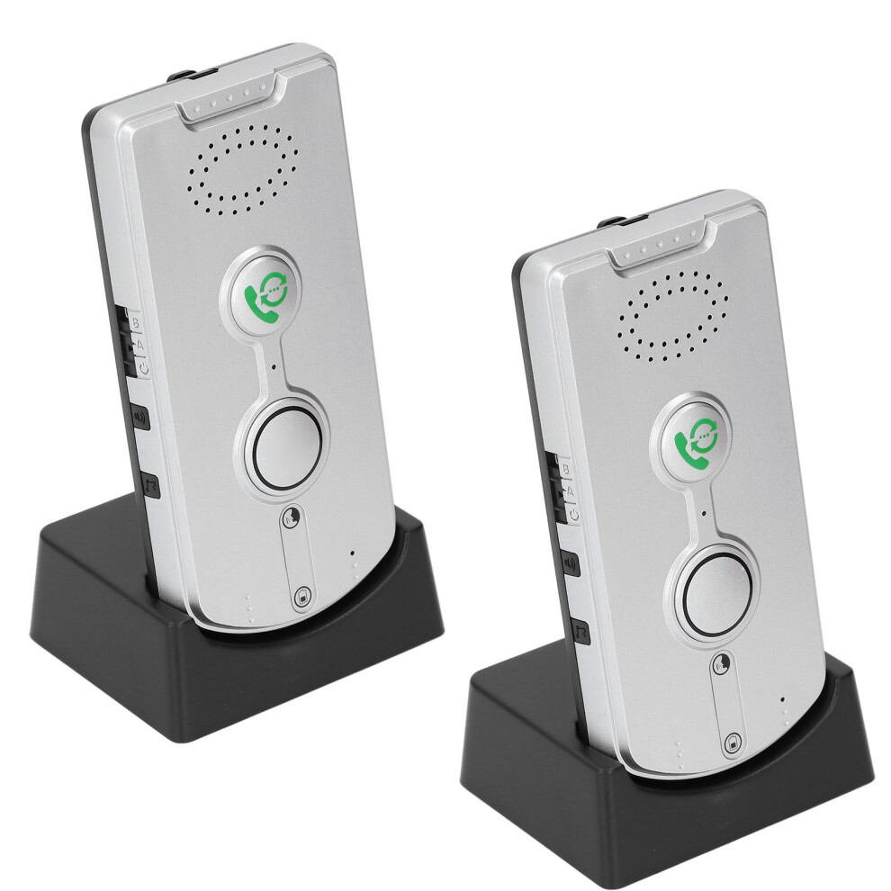 Wireless Intercom System 2 Way Voice Caller 1000M Long Range Bidirectional Communicating Pager Silver 5091313549213