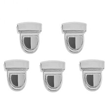(5PCS, Silver) 5 Pcs Bag Iron Locks Clip Fine Handiwork Anti-corrision Box Lock for Travel Box