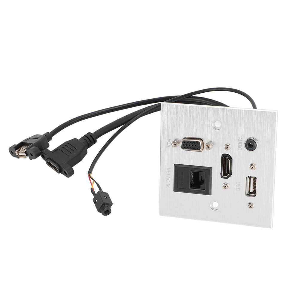 Multimedia Socket Aluminum Alloy Usb Hd Vga 3.5Mm Sound Rj45 Network Wall Socket For Home Hotel Office 8181313550023